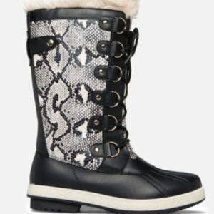 Leopard Snakeskin Snow Boots JustFab